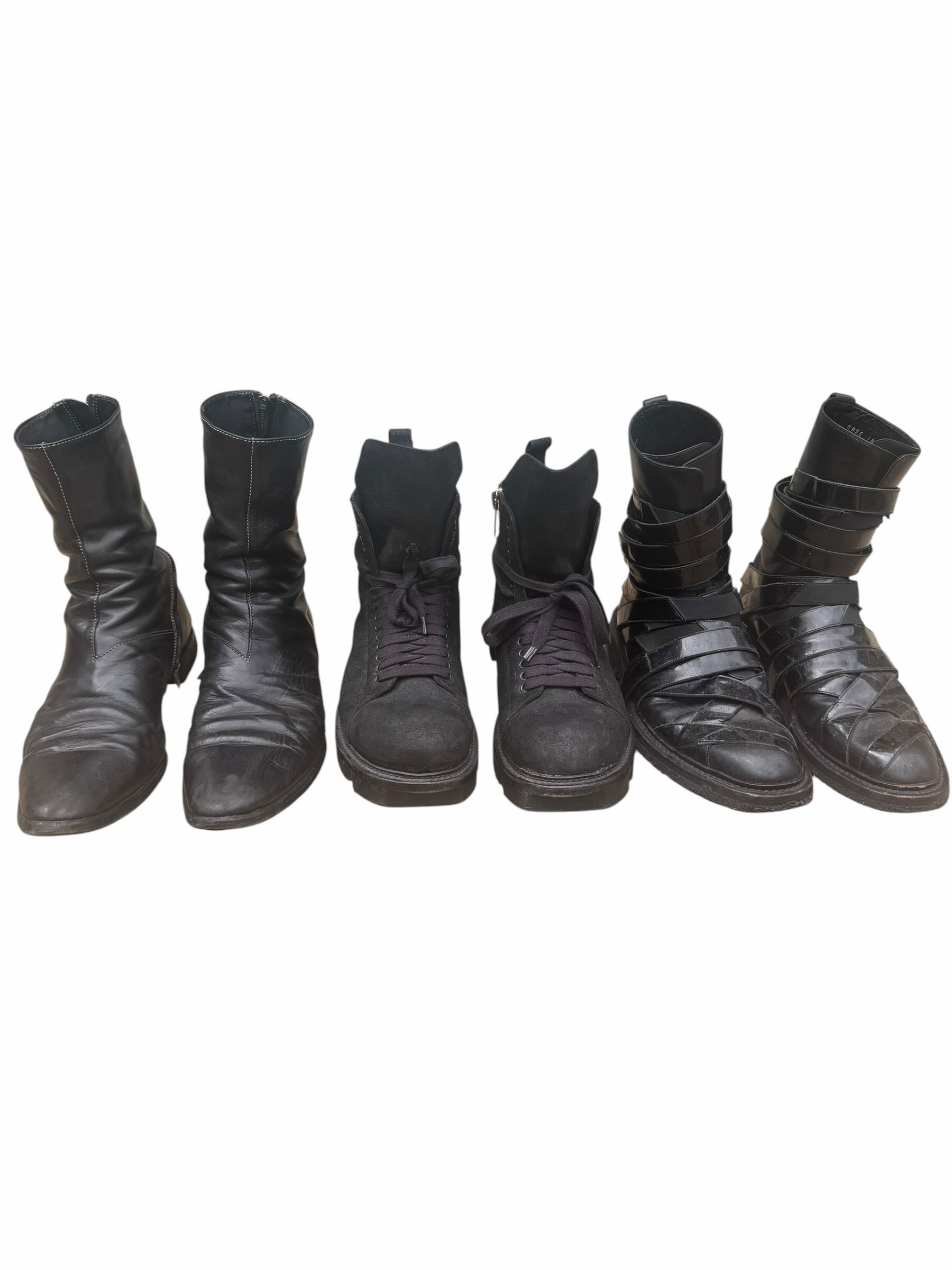3 crazy pairs of boots - rick Owen’s, Carol Christian Poell, Dior