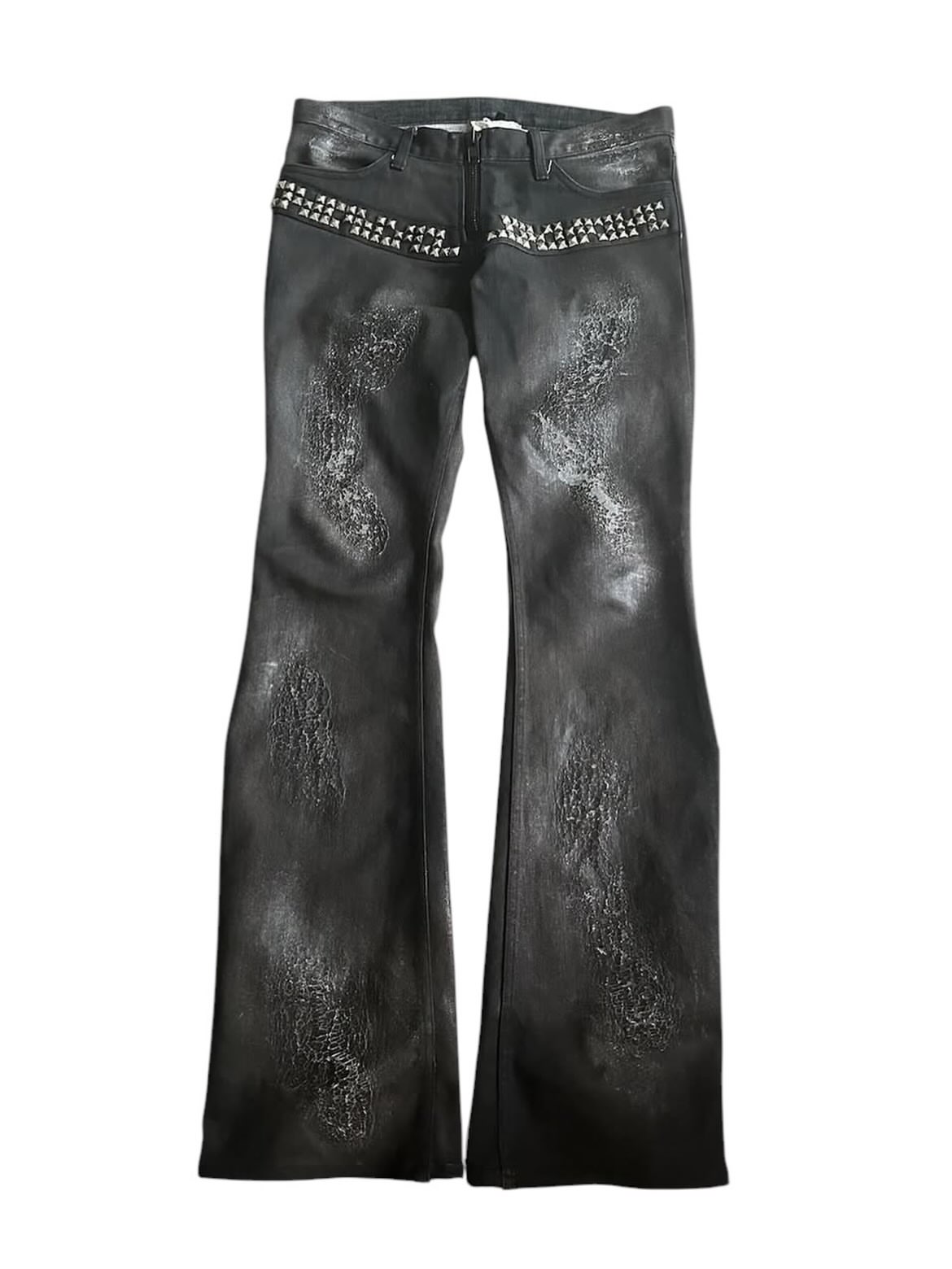 Veronica by Led Rechwe Arizona Studded Waxed Flared Jeans
